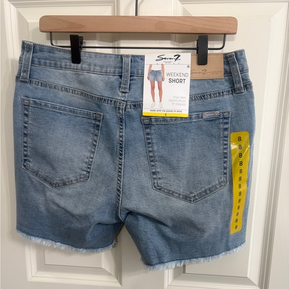 New Seven7 Light Blue Jean Weekend Short women. Size 8 medium.10” rise 5” inseam - Picture 4 of 11